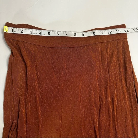Madewell Rust Burnt Orange Jacquard Maxi Skirt Women’s Size 4 High Waist Long - Picture 11 of 14
